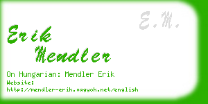 erik mendler business card